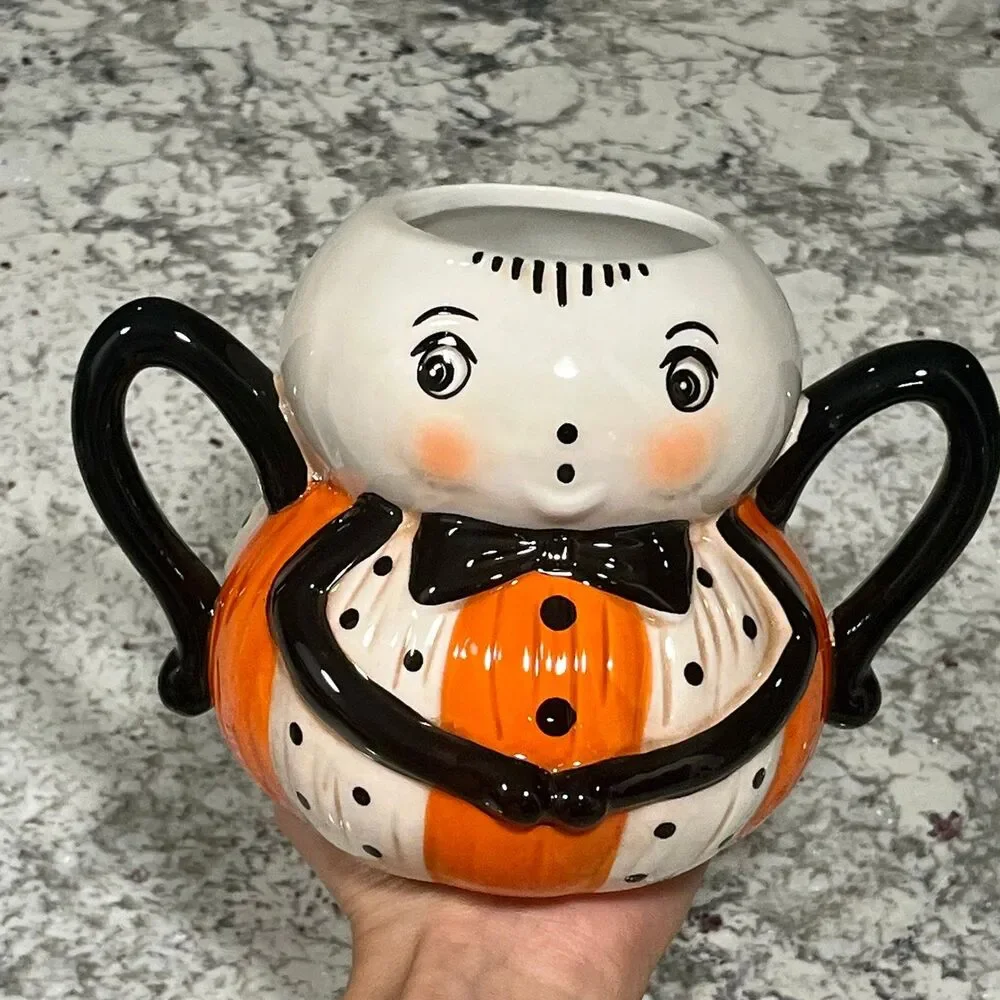 Johanna Parker Halloween Ceramic Spider Polka Dot Mug